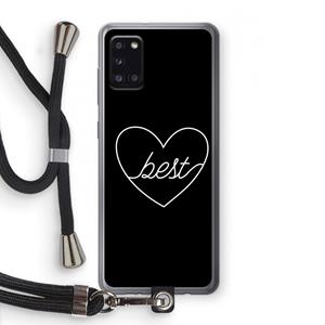 CaseCompany Best heart black: Samsung Galaxy A31 Transparant Hoesje met koord