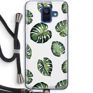 CaseCompany Tropische bladeren: Samsung Galaxy A6 (2018) Transparant Hoesje met koord