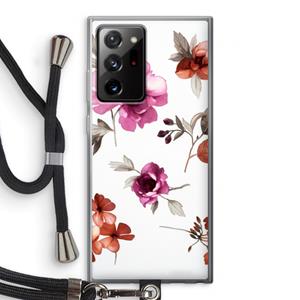 CaseCompany Geschilderde bloemen: Samsung Galaxy Note 20 Ultra / Note 20 Ultra 5G Transparant Hoesje met koord