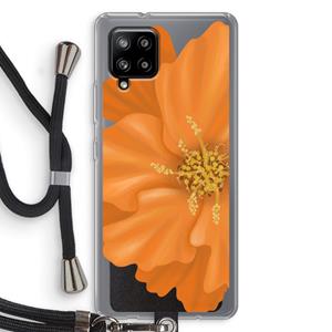 CaseCompany Orange Ellila flower: Samsung Galaxy A42 5G Transparant Hoesje met koord