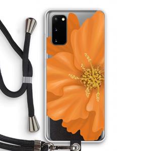 CaseCompany Orange Ellila flower: Samsung Galaxy S20 Transparant Hoesje met koord