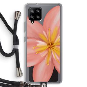 CaseCompany Pink Ellila Flower: Samsung Galaxy A42 5G Transparant Hoesje met koord