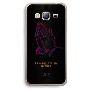 CaseCompany Praying For My Haters: Samsung Galaxy J3 (2016) Transparant Hoesje