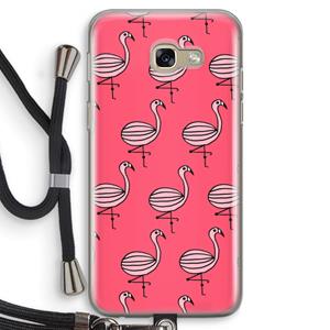 CaseCompany Flamingo: Samsung Galaxy A5 (2017) Transparant Hoesje met koord