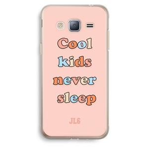 CaseCompany Cool Kids Never Sleep: Samsung Galaxy J3 (2016) Transparant Hoesje