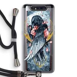 CaseCompany Golden Raven: Samsung Galaxy A80 Transparant Hoesje met koord