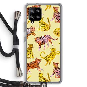 CaseCompany Cute Tigers and Leopards: Samsung Galaxy A42 5G Transparant Hoesje met koord