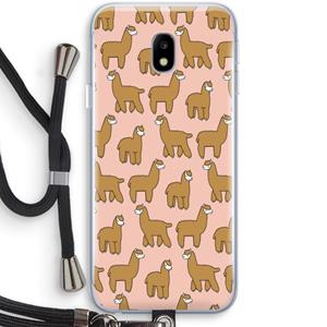 CaseCompany Alpacas: Samsung Galaxy J3 (2017) Transparant Hoesje met koord