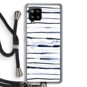 CaseCompany Ink Stripes: Samsung Galaxy A42 5G Transparant Hoesje met koord