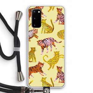 CaseCompany Cute Tigers and Leopards: Samsung Galaxy S20 Transparant Hoesje met koord