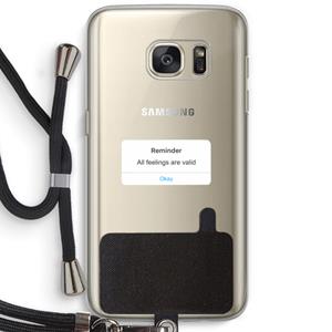 CaseCompany Reminder: Samsung Galaxy S7 Transparant Hoesje met koord