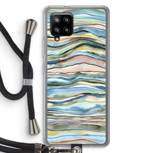 CaseCompany Watercolor Agate: Samsung Galaxy A42 5G Transparant Hoesje met koord