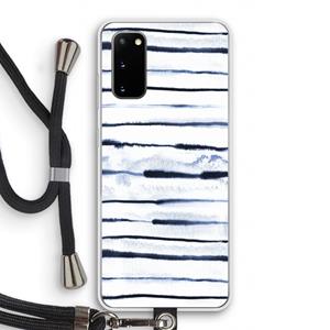 CaseCompany Ink Stripes: Samsung Galaxy S20 Transparant Hoesje met koord