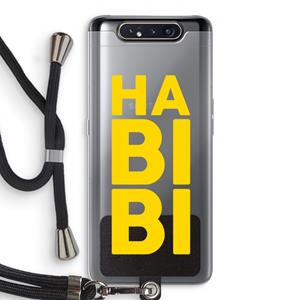 CaseCompany Habibi Blue: Samsung Galaxy A80 Transparant Hoesje met koord
