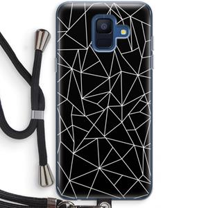 CaseCompany Geometrische lijnen wit: Samsung Galaxy A6 (2018) Transparant Hoesje met koord