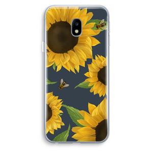 CaseCompany Sunflower and bees: Samsung Galaxy J3 (2017) Transparant Hoesje
