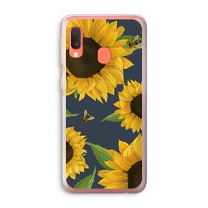 CaseCompany Sunflower and bees: Samsung Galaxy A20e Transparant Hoesje