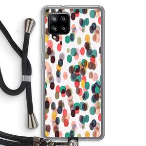 CaseCompany Tropical Dots: Samsung Galaxy A42 5G Transparant Hoesje met koord