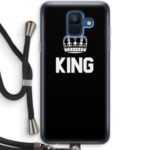 CaseCompany King zwart: Samsung Galaxy A6 (2018) Transparant Hoesje met koord