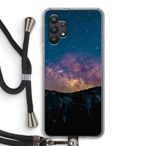 CaseCompany Travel to space: Samsung Galaxy A32 5G Transparant Hoesje met koord