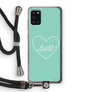 CaseCompany Best heart pastel: Samsung Galaxy A31 Transparant Hoesje met koord