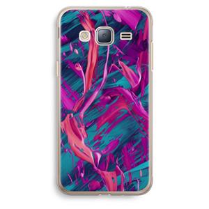 CaseCompany Pink Clouds: Samsung Galaxy J3 (2016) Transparant Hoesje