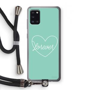 CaseCompany Forever heart pastel: Samsung Galaxy A31 Transparant Hoesje met koord