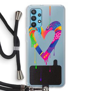 CaseCompany Melts My Heart: Samsung Galaxy A32 4G Transparant Hoesje met koord