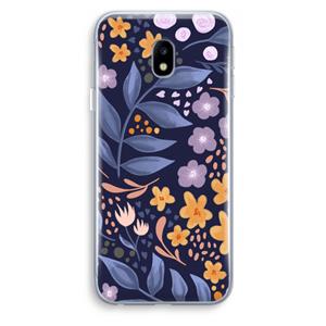 CaseCompany Flowers with blue leaves: Samsung Galaxy J3 (2017) Transparant Hoesje