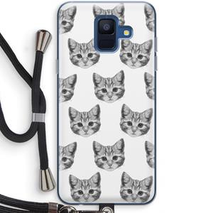 CaseCompany Kitten: Samsung Galaxy A6 (2018) Transparant Hoesje met koord