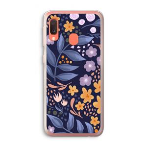 CaseCompany Flowers with blue leaves: Samsung Galaxy A20e Transparant Hoesje