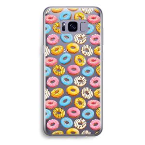 CaseCompany Pink donuts: Samsung Galaxy S8 Plus Transparant Hoesje