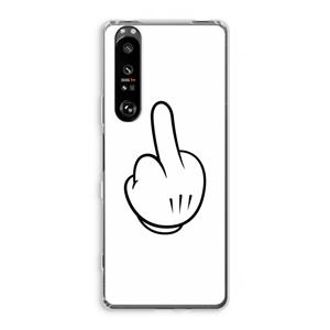 CaseCompany Middle finger white: Sony Xperia 1 III Transparant Hoesje