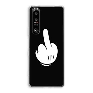 CaseCompany Middle finger black: Sony Xperia 1 III Transparant Hoesje