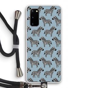 CaseCompany Zebra: Samsung Galaxy S20 Transparant Hoesje met koord