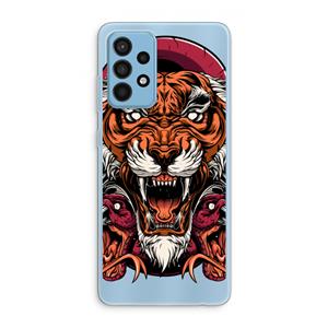 CaseCompany Tiger and Rattlesnakes: Samsung Galaxy A52 Transparant Hoesje