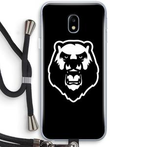 CaseCompany Angry Bear (black): Samsung Galaxy J3 (2017) Transparant Hoesje met koord
