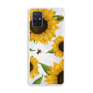 CaseCompany Sunflower and bees: Galaxy A71 Transparant Hoesje