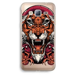 CaseCompany Tiger and Rattlesnakes: Samsung Galaxy J3 (2016) Transparant Hoesje