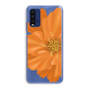 CaseCompany Orange Ellila flower: Xiaomi Redmi 9T Transparant Hoesje