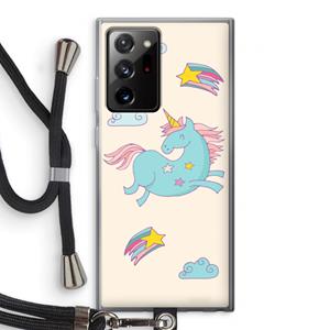 CaseCompany Vliegende eenhoorn: Samsung Galaxy Note 20 Ultra / Note 20 Ultra 5G Transparant Hoesje met koord