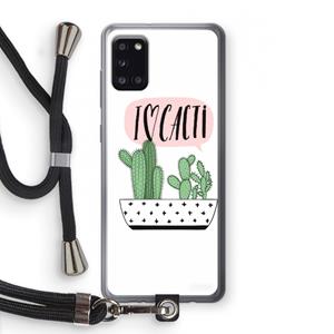 CaseCompany I love cacti: Samsung Galaxy A31 Transparant Hoesje met koord