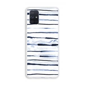 CaseCompany Ink Stripes: Galaxy A71 Transparant Hoesje