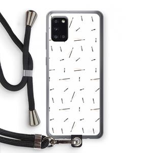 CaseCompany Hipster stripes: Samsung Galaxy A31 Transparant Hoesje met koord