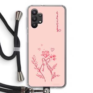 CaseCompany Giving Flowers: Samsung Galaxy A32 5G Transparant Hoesje met koord