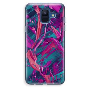 CaseCompany Pink Clouds: Samsung Galaxy A6 (2018) Transparant Hoesje