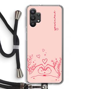 CaseCompany Love is in the air: Samsung Galaxy A32 5G Transparant Hoesje met koord