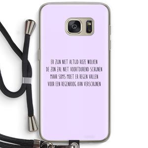 CaseCompany Regenboog: Samsung Galaxy S7 Transparant Hoesje met koord
