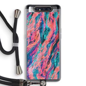 CaseCompany Electric Times: Samsung Galaxy A80 Transparant Hoesje met koord