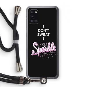 CaseCompany Sparkle quote: Samsung Galaxy A31 Transparant Hoesje met koord